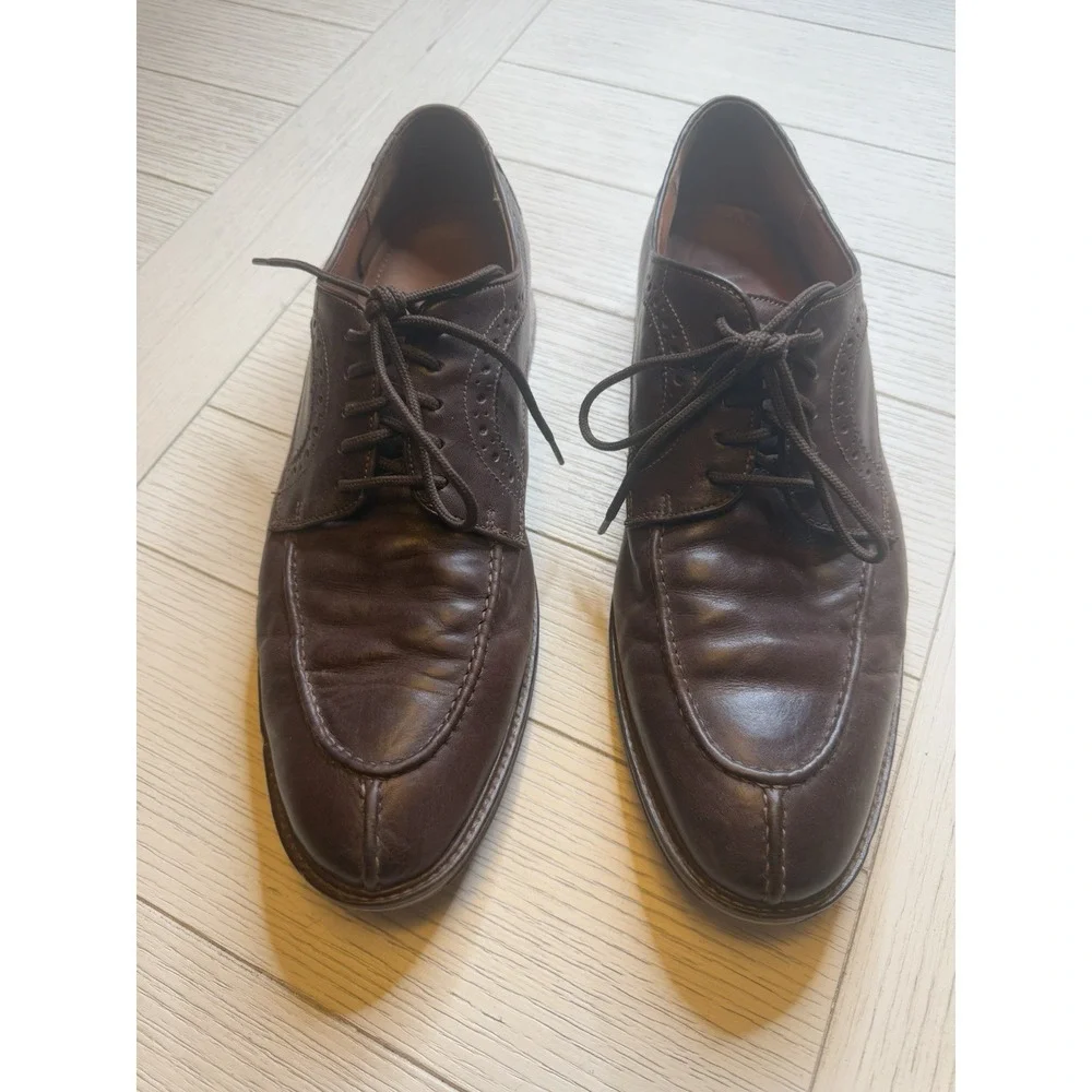 Johnston & Murphy Men's Brown Sheepskin Leather Lace Up Oxford Shoes. Sz‎ 12D